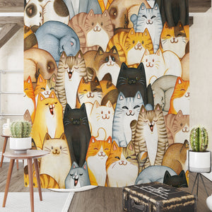 Multi-Color Cat Abstract Shower Curtain
