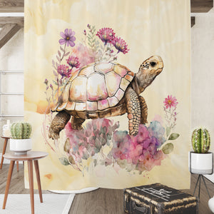 Sweet Floral Turtle Shower Curtain