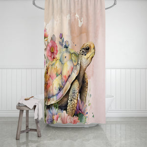 Watercolor Turtle Shower Curtain