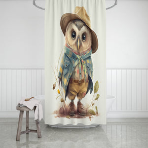 Farmer Owl Shower Curtain