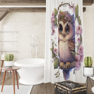 Floral Owl Shower Curtain