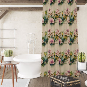 Vintage Floral Pattern Shower Curtain