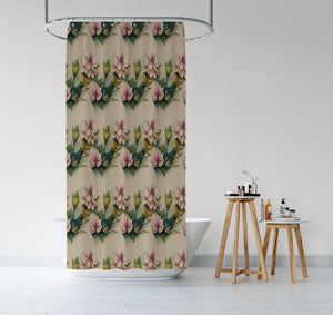 Vintage Floral Pattern Shower Curtain