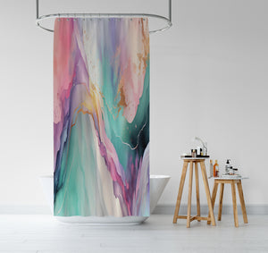 Boho Pastel Watercolor Shower Curtain