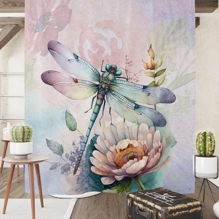 Watercolor Dragonfly Shower Curtain