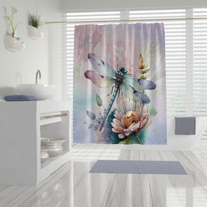Watercolor Dragonfly Shower Curtain