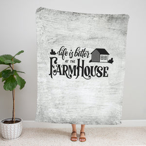 Rustic Farmhouse Sherpa Fleece Blanket