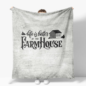 Rustic Farmhouse Sherpa Fleece Blanket