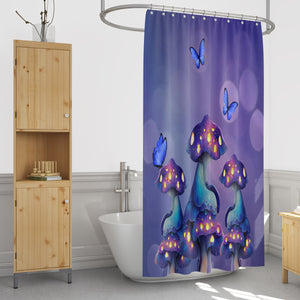 Mystic Mushrooms Shower Curtain Optional Towels and Mat