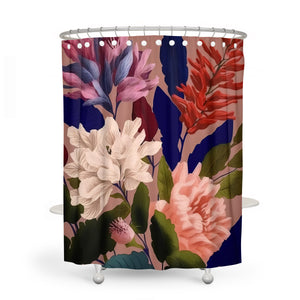 Late Summer Floral Shower Curtain Optional Towels and Mat