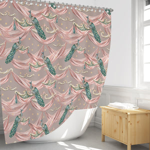 Victorian Peacock Shower Curtain Optional Towels and Ma