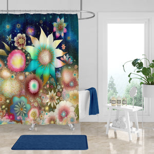 Bursting Floral Shower Curtain Optional Set