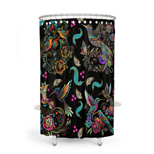 Exotic Birds Shower Curtain Optional Towels and Mat