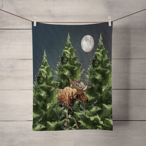 Moose and Pine Tree Towel