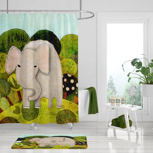 Elephant Shower Curtain Optional Set