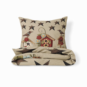 Black Birds and Birdhouses Country Chic Bedding