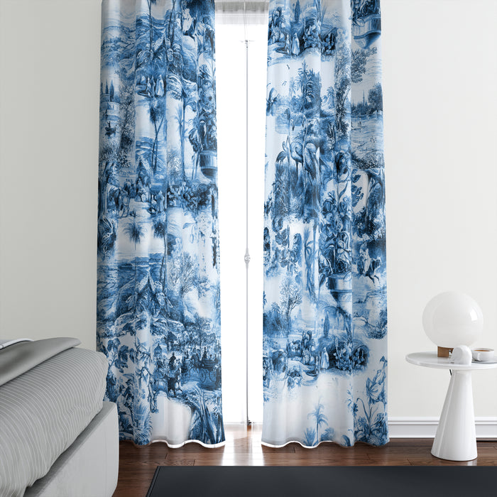 Blue Chinoiserie Window Curtains