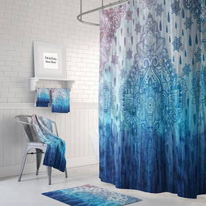  Blue Tie Dye Shower Curtain