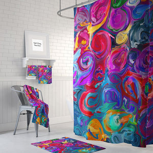 The Boho Chic Color Crazy Abstract Shower Curtain