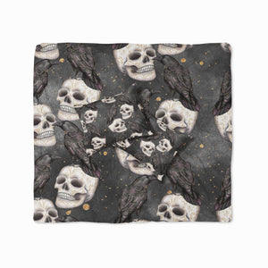 Gothic Skull and Crow Bedding