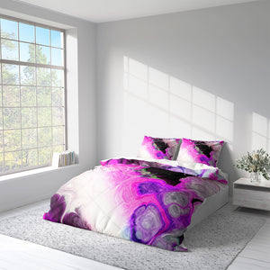 Pink Elegance Marbled Comforter or Duvet Cover