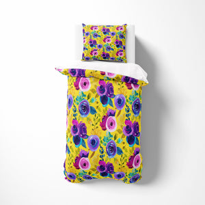Eclectic Floral Yellow Comforter or Duvet Cover