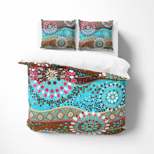 Boho Abstract Floral Comforter or Duvet Cover