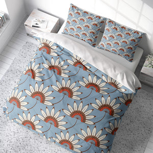 Blue Daisy Floral Comforter or Duvet Cover