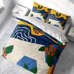 Blue Memphis Abstract Comforter or Duvet Cover