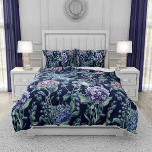 Blue Floral Comforter OR Duvet Cover Set