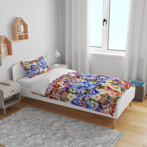 Wildflower Chintz Floral Bedding Set, Reversible Comforter, Or Duvet Cover
