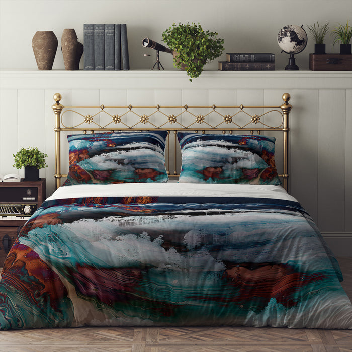 Sailors Sky Abstract Bedding Set, Reversible Comforter, Or Duvet Cover