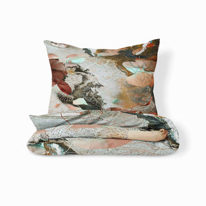 Watercolor Earth Tone Abstract Bedding Set, Reversible Comforter, Or Duvet Cover