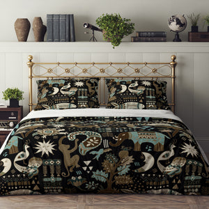 Ethnic Animal Pattern Bedding Set, Reversible Comforter, Or Duvet Cover