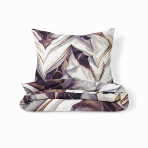 Beige Marble Pattern Bedding Set, Reversible Comforter, Or Duvet Cover