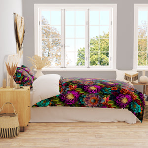Brilliant Floral Bedding Set, Reversible Comforter, Or Duvet Cover