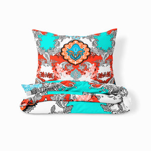 Bohemian Paisley Bedding Turquoise Floral