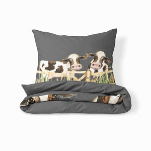 Gray Cow Farmhouse Bedding
