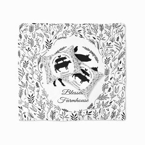 Blessed Farmhouse Bedding, Black and White