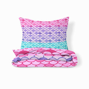 Pastel Mermaid Scales Comforter, Duvet Cover, Bedding Set