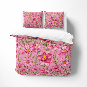 Pink Floral Bedding Set
