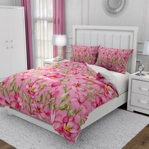 Pink Floral Bedding Set