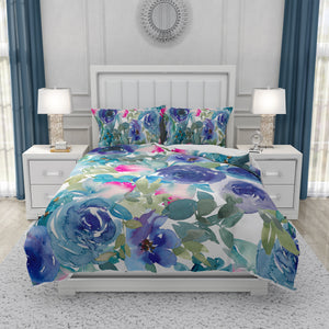 Vinateh Blue Floral Bedding