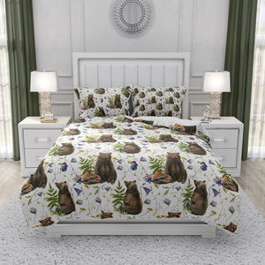 White Woodland Bear Comforter OR Duvet Cover Set