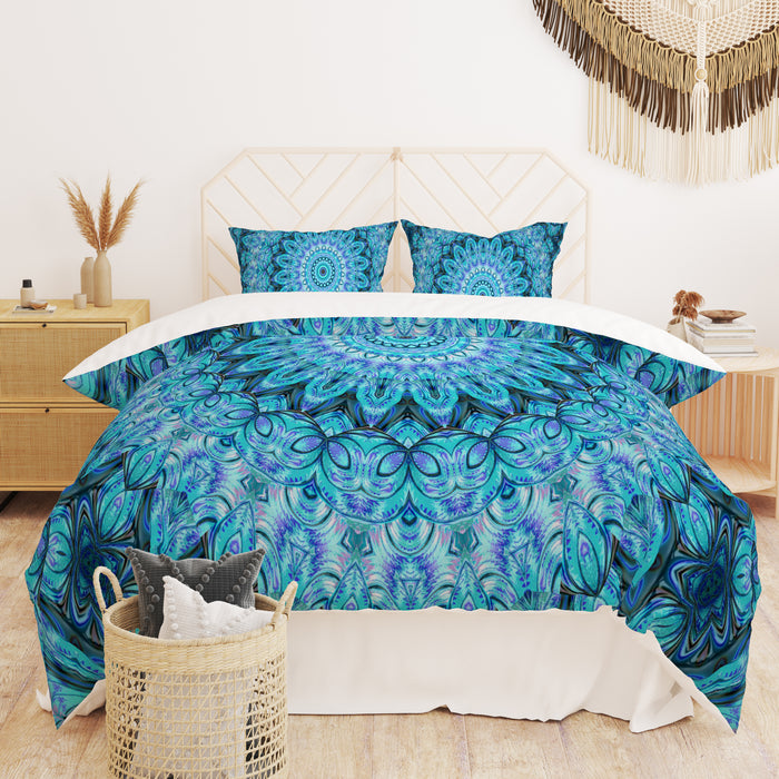 Blue Boho Mandala Comforter or Duvet Cover