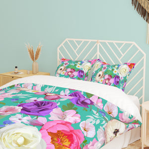 Rose Passion Floral Bedding Set Comforter or Duvet Cover