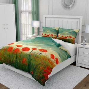 Floral Poppy Bedding Comforter or Duvet Cover