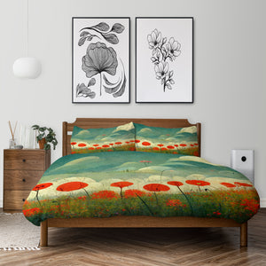 Floral Poppy Bedding Comforter or Duvet Cover