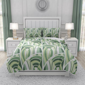 Green Geometric Abstract Bedding