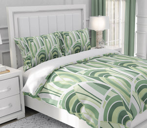 Green Geometric Abstract Bedding